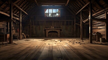 Old abandoned house. AI generated art illustration.