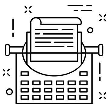 typewriter icon, simple vector design