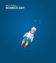 National Science day, Science day creative design for social media banner, poster 3D Illustration