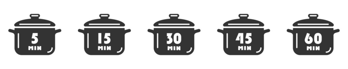 Cooking time icon. Vector illustration.
