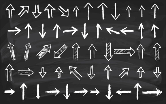 Handgezeichnete Pfeile auf Kreidetafel - Vektorgrafik Bundle