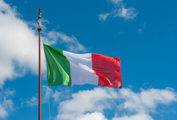 Rome Italy. Italian tricolore flag