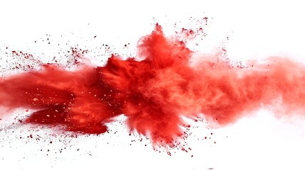 Explosive Red Powder Burst, Abstract Color Cloud Concept
