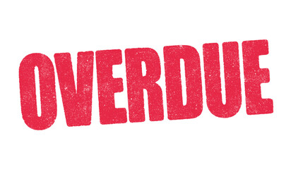 Vector illustration of the word Overdue in red ink stamp