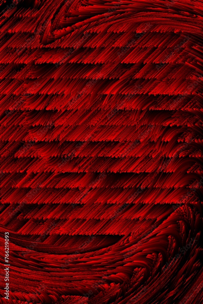 Aufkleber complex dark red 3d linear structure on black background as depth map contour design