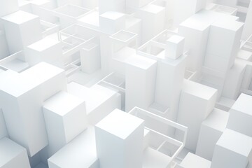 a white city with many square boxes