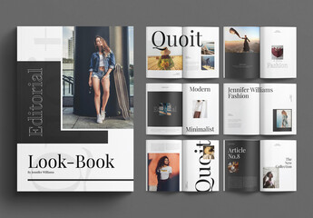 Editorial Lookbook Layout Design Template - obrazy, fototapety, plakaty