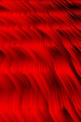 Fototapeta premium Complex dark red 3D curved structure on black background as depth map contour design