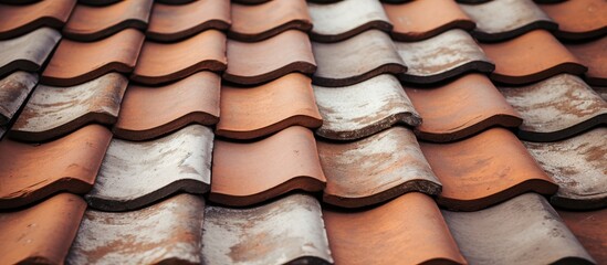 Capture a detailed view of a rooftop adorned with a plethora of tiles