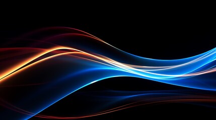 a blue and orange light lines