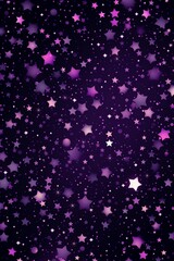 Aesthetic black and purple star wallpaper, hard lines, flat style, children book illustration