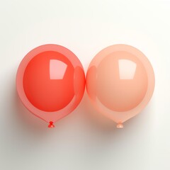 two balloons on a white surface