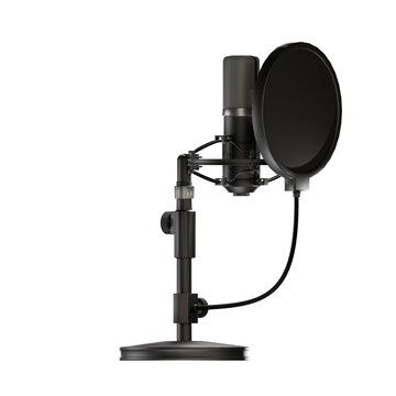 microphone 
color black icon 3d rendering.	