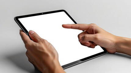 hand holding tablet pc