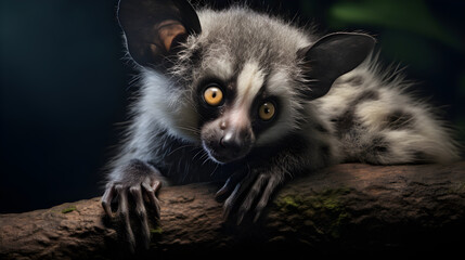 Captivating Portrait of the Rare Aye-aye Lemur in the Dense of Madagascar