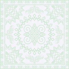 Hijab scarf flower abstract pattern.Ethnic geometric ornament with frame motif border hijab pattern.Design for fabric,print,scarves,shawl,kerchief,bandana,clothing,pareo,pillows,tablecloth,decoration.