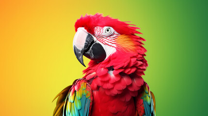 Fototapeta premium Beautiful colored parrot on tropical background