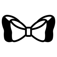 Fototapeta premium bow ribbon blackfill style icon