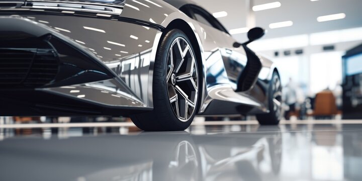 car showroom with new cars Generative AI