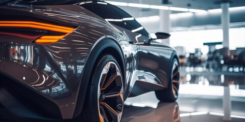 car showroom with new cars Generative AI - obrazy, fototapety, plakaty