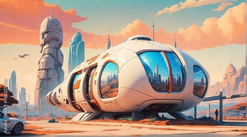 Poster futuristic view from generative ai