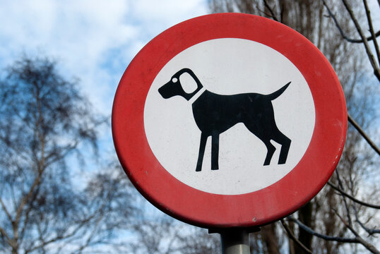 General stock image -  Dog walking area sign
