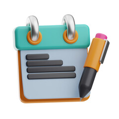 Object Teenager Notes 3D Illustration