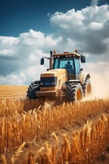 agricultural machinery in the field tractor Generative AI