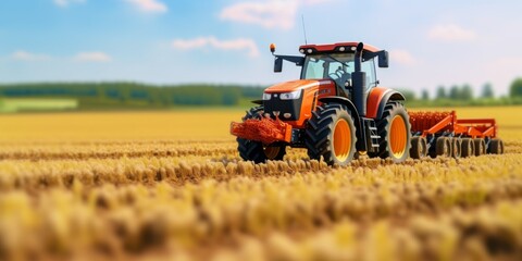 agricultural machinery in the field tractor Generative AI