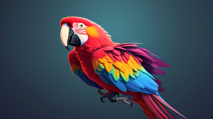 Beautiful colored parrot on tropical background