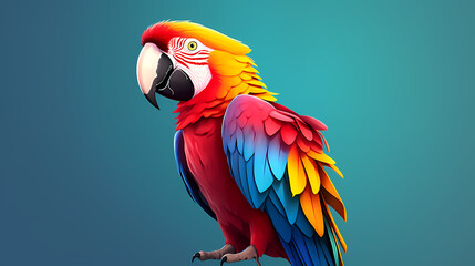 Obraz premium Beautiful colored parrot on tropical background