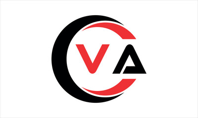 VA initial letter circle icon gaming logo design vector template. batman logo, sports logo, monogram, polygon, war game, symbol, playing logo, abstract, fighting, typography, minimal, wings logo, sign