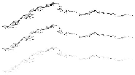 3 LIGNES IRRÉGULIÈRES AVEC POINTS RONDS - obrazy, fototapety, plakaty