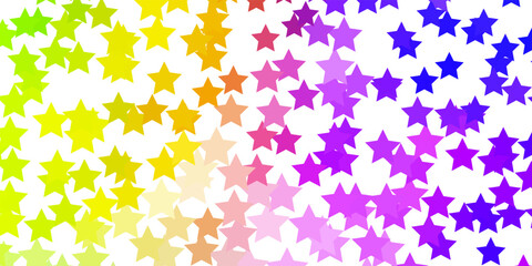 Light Multicolor vector pattern with abstract stars.