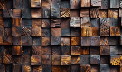 Background made from wooden blocks, modern texture.