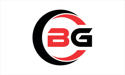 Fototapeta premium BG initial letter circle icon gaming logo design vector template. batman logo, sports logo, monogram, polygon, war game, symbol, playing logo, abstract, fighting, typography, minimal, wings logo, sign