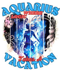 Obraz premium Aquarius: Where Logic Takes A Vacation. Aquarius astrology