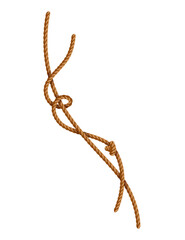 Knotted ropes with tassels and holes. Knot cord curve, rope sailor marine. Curtain tassels, realistic rope elements. Isolated marine twisted loops. Vector illlustration