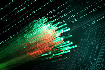 Optical fiber strands, binary code and circuit board, multiple exposure