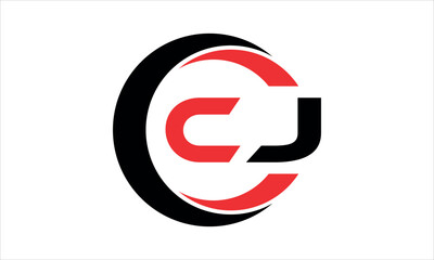 CJ initial letter circle icon gaming logo design vector template. batman logo, sports logo, monogram, polygon, war game, symbol, playing logo, abstract, fighting, typography, minimal, wings logo, sign
