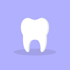 Tooth icon. Oral medicine, stomatology, dental medicine concepts. White tooth. Modern flat design graphic element.	