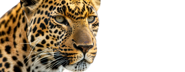face leopard cheetah sitting front view isolated transparent background.