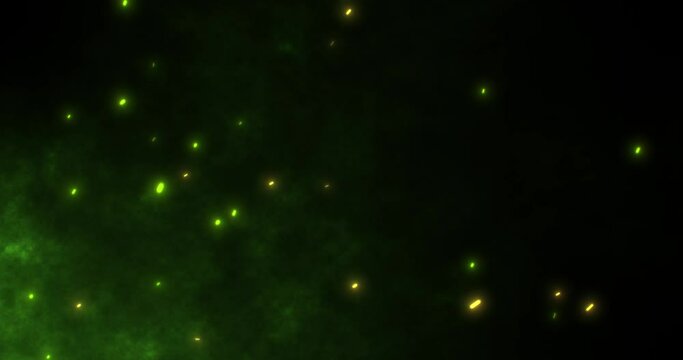 Abstract background like green smoke and green sparks
