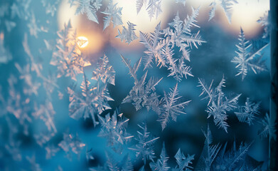 Winter's Artistry: Frost Patterns on a Window