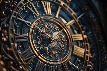 Fototapeta na wymiar A close-up photo of an old clock 