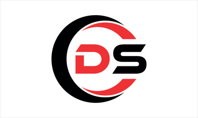 DS initial letter circle icon gaming logo design vector template. batman logo, sports logo, monogram, polygon, war game, symbol, playing logo, abstract, fighting, typography, minimal, wings logo, sign