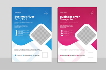 Corporate business flyer template design. Simple minimalist corporate business flyer design template.