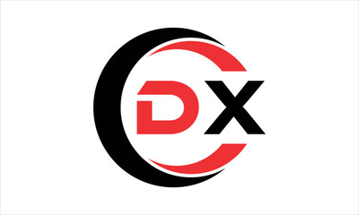 DX initial letter circle icon gaming logo design vector template. batman logo, sports logo, monogram, polygon, war game, symbol, playing logo, abstract, fighting, typography, minimal, wings logo, sign