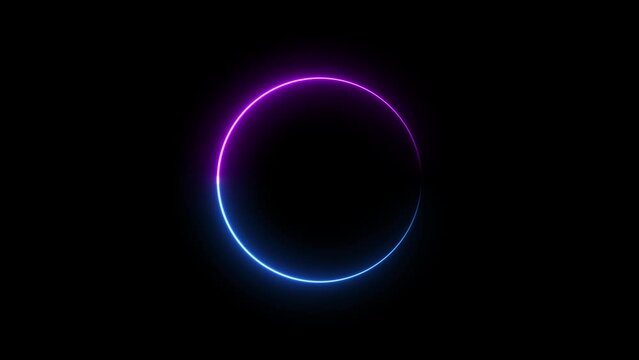 Glowing neon circle loading and circle loop animation background.