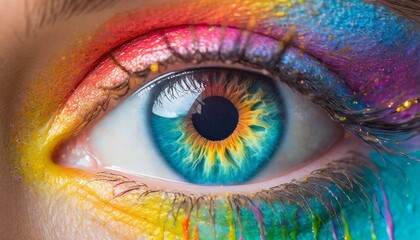 Vibrant Gaze: Exploring Colorful Eye Makeup with Melting Hues"